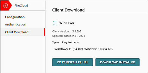 Screenshot of WGC, firecloud client download